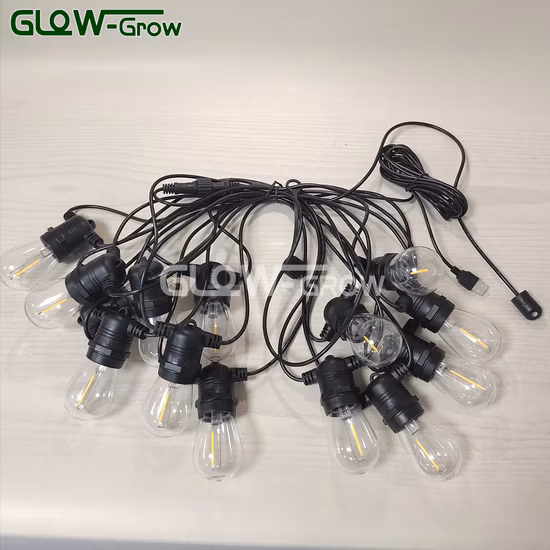 Высокое качество 48 футов 15 шт. S14 светодиодные пузыри рождественские праздники декоративное освещение наружное водонепроницаемое солнечное светодиодное гирляндное освещение